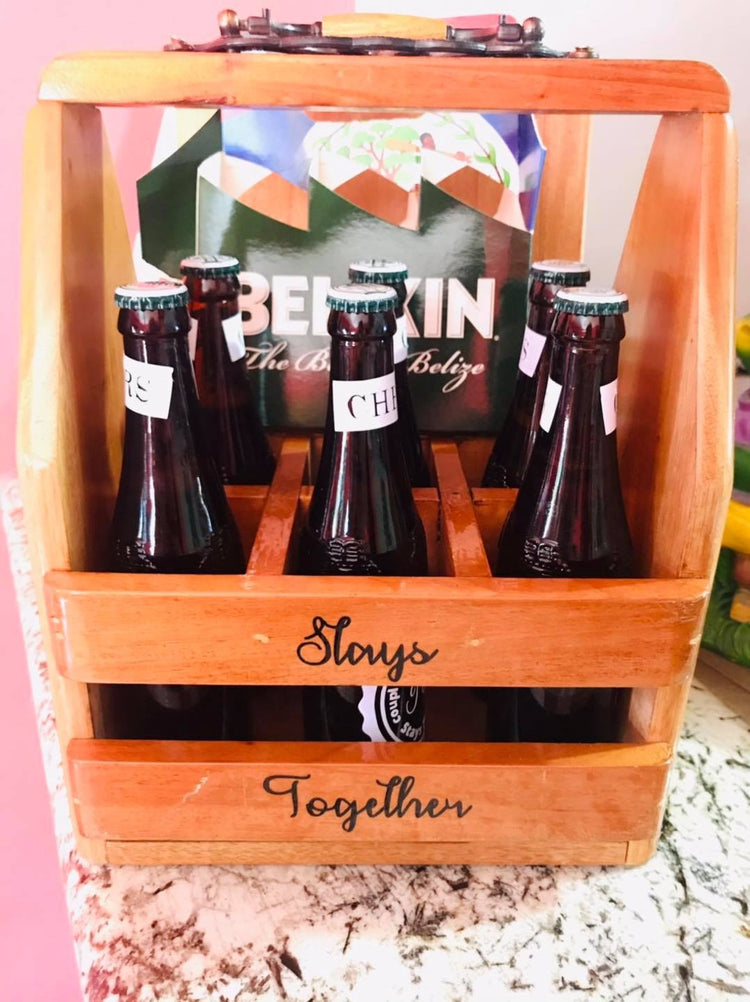 * Wooden 6 Pack Holder