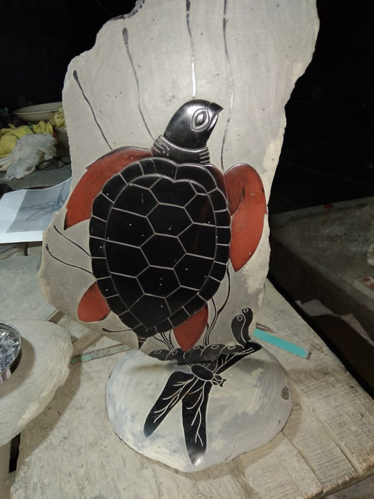 * Sea Turtle Slate Sculpture